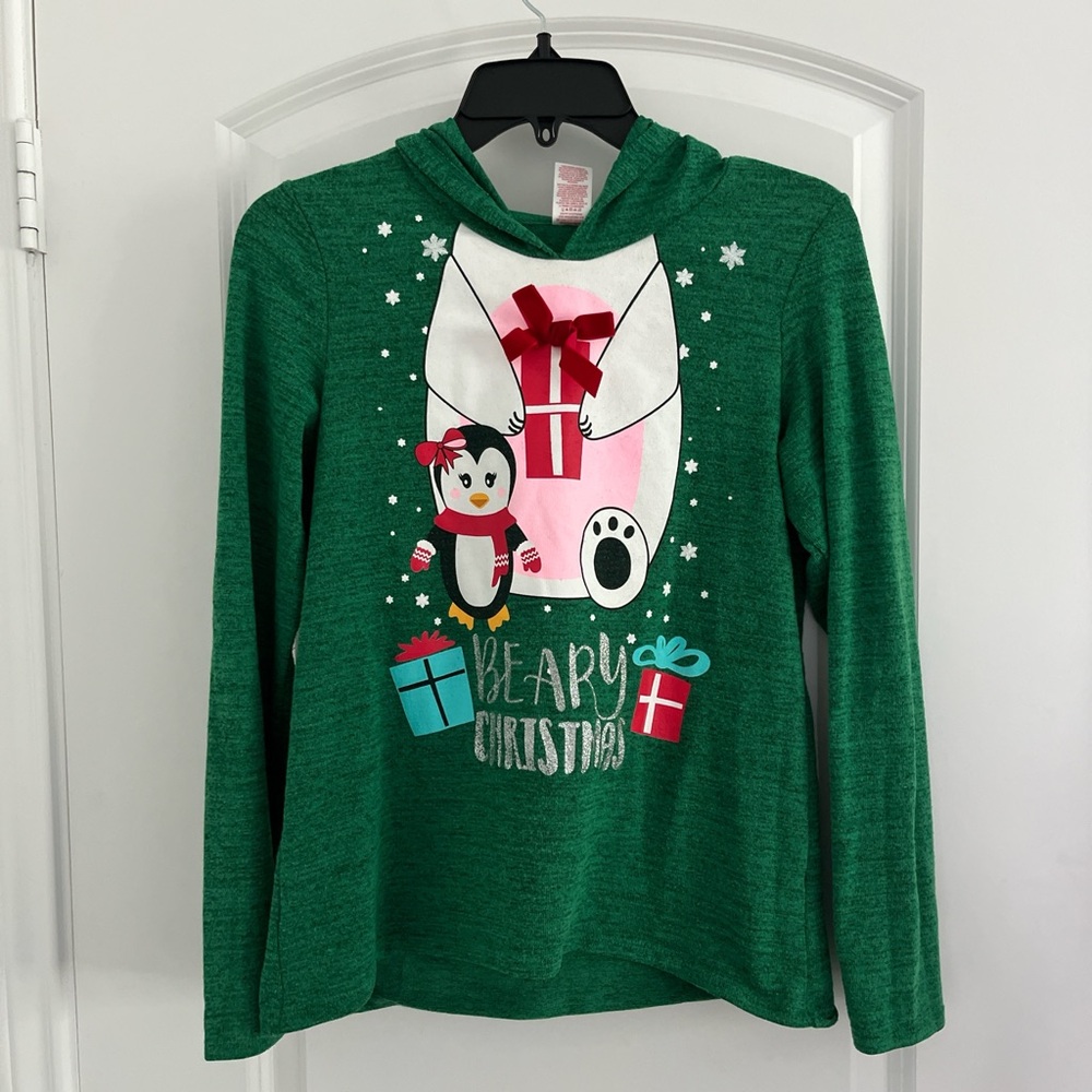 Holiday Time Green Festive Snowman Sweatshirt